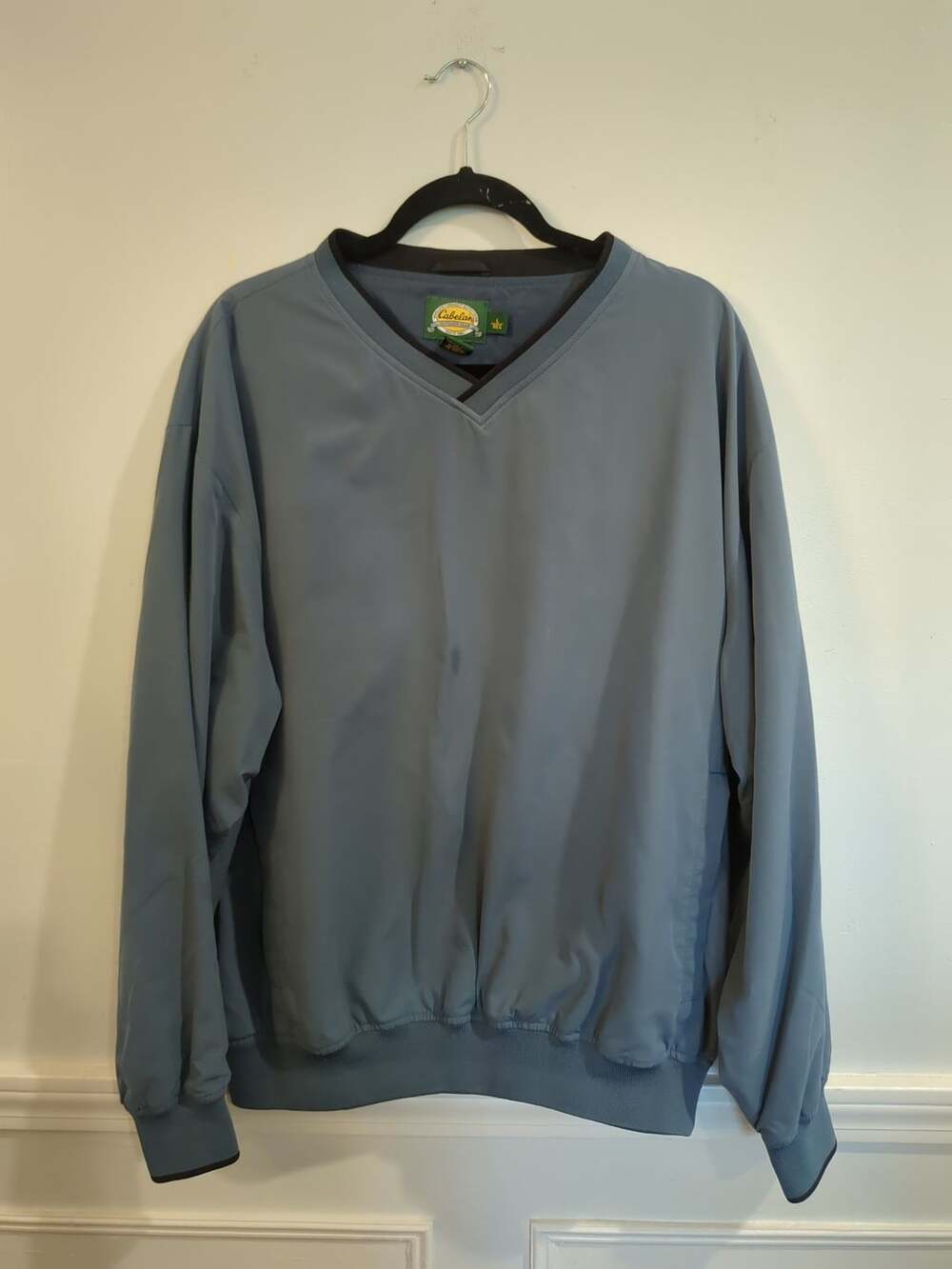 Cabela's Outdoor Gear V-Neck Pullover Windbreaker Jacket Blue Men's Size L Reg